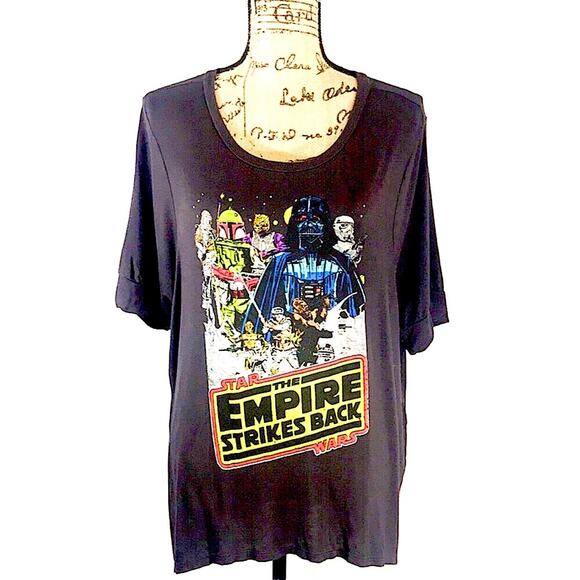 STAR WARS LABEL Empire Strikes Back gray T-shirt SZ XL - Picture 2 of 10